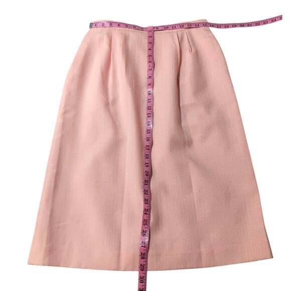 VINTAGE WORTHINGTON Long Midi Skirt 14 Pastel Pink Tailored Pocket Office Career - Picture 5 of 9